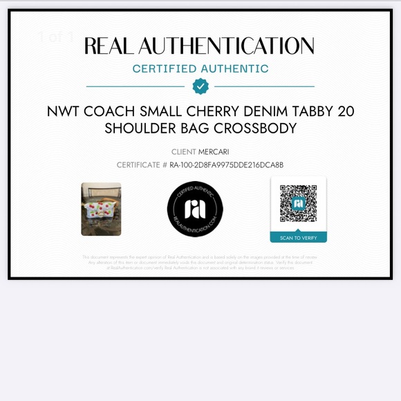 NWT Coach SMALL Cherry Denim Tabby 20 Shoulder Bag Crossbody - Picture 7 of 16